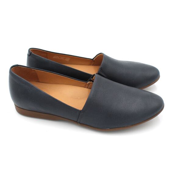 Dansko Flats Womens 39 US 8.5 Navy Blue Leather Comfort Slip On Minimal Shoes - Picture 1 of 8